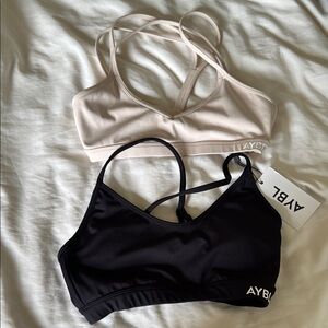 AYBL Black and Cream Sports Bras